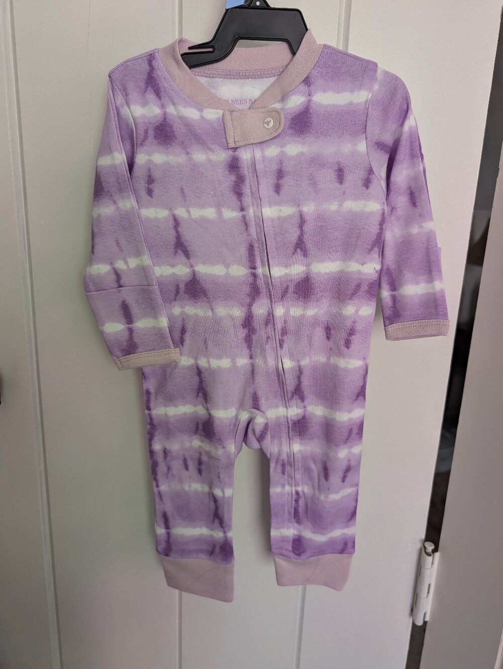 NWOT Burts Bees Baby 0-3 Month Purple Tie-dye Onesie